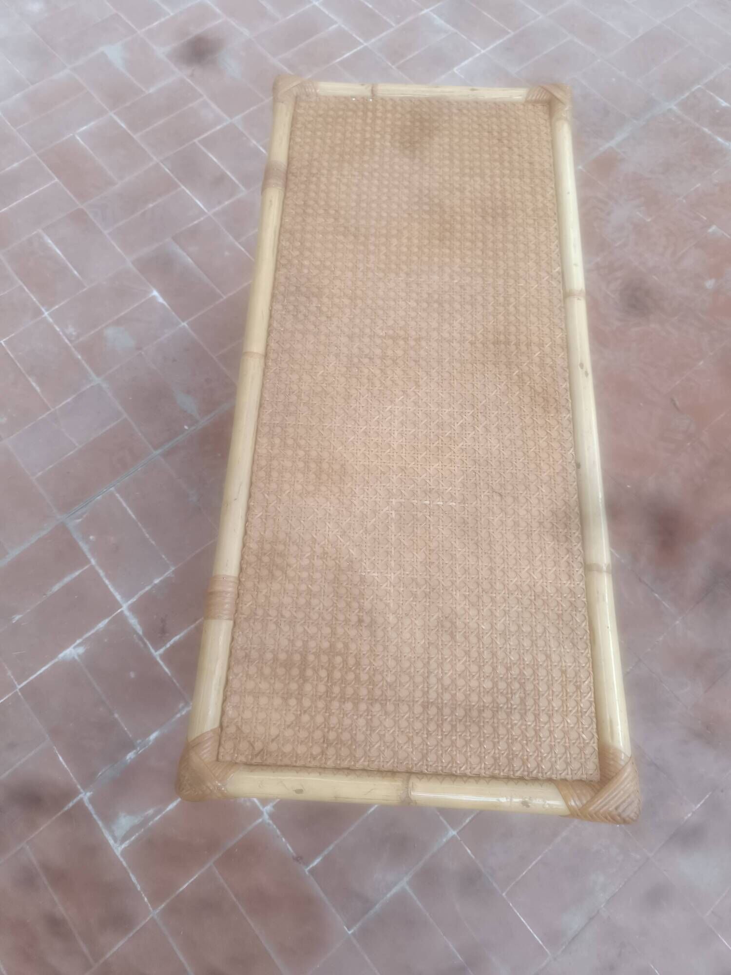 Bamboo and cane coffee table