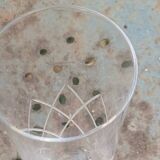 6 champagne flutes in glass and crystal, chiseled, vintage