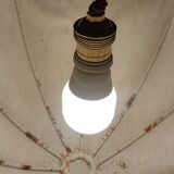 Ceiling lamp made of satin fabric and crystals, Spain, 1940