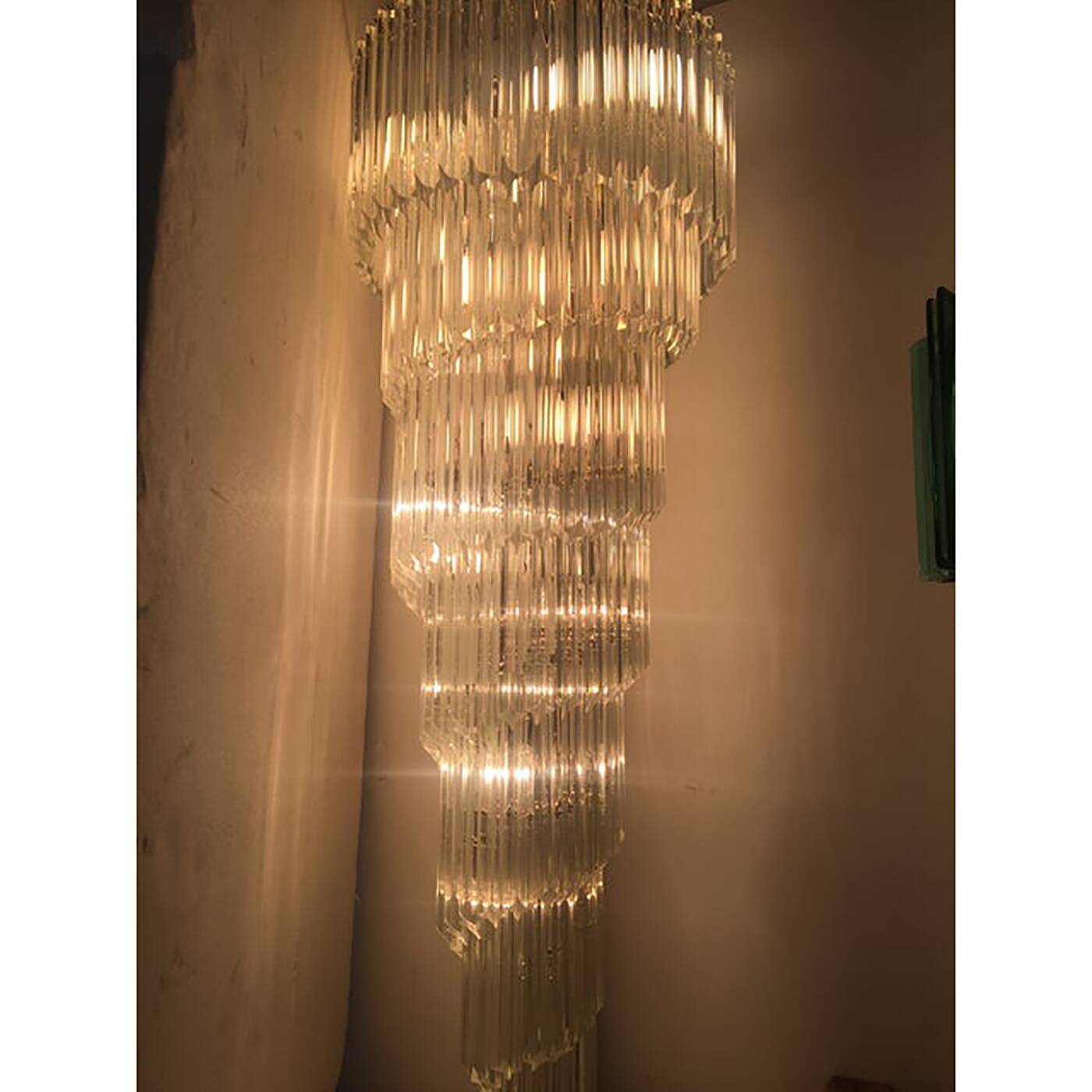 Murano Glass Sputnik Quadriedro Spyral Italian Chandelier