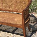 Old cane basket sofa