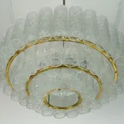 1960s vintage mid century doria ice glass CHANDELIER with 63 glass tubes