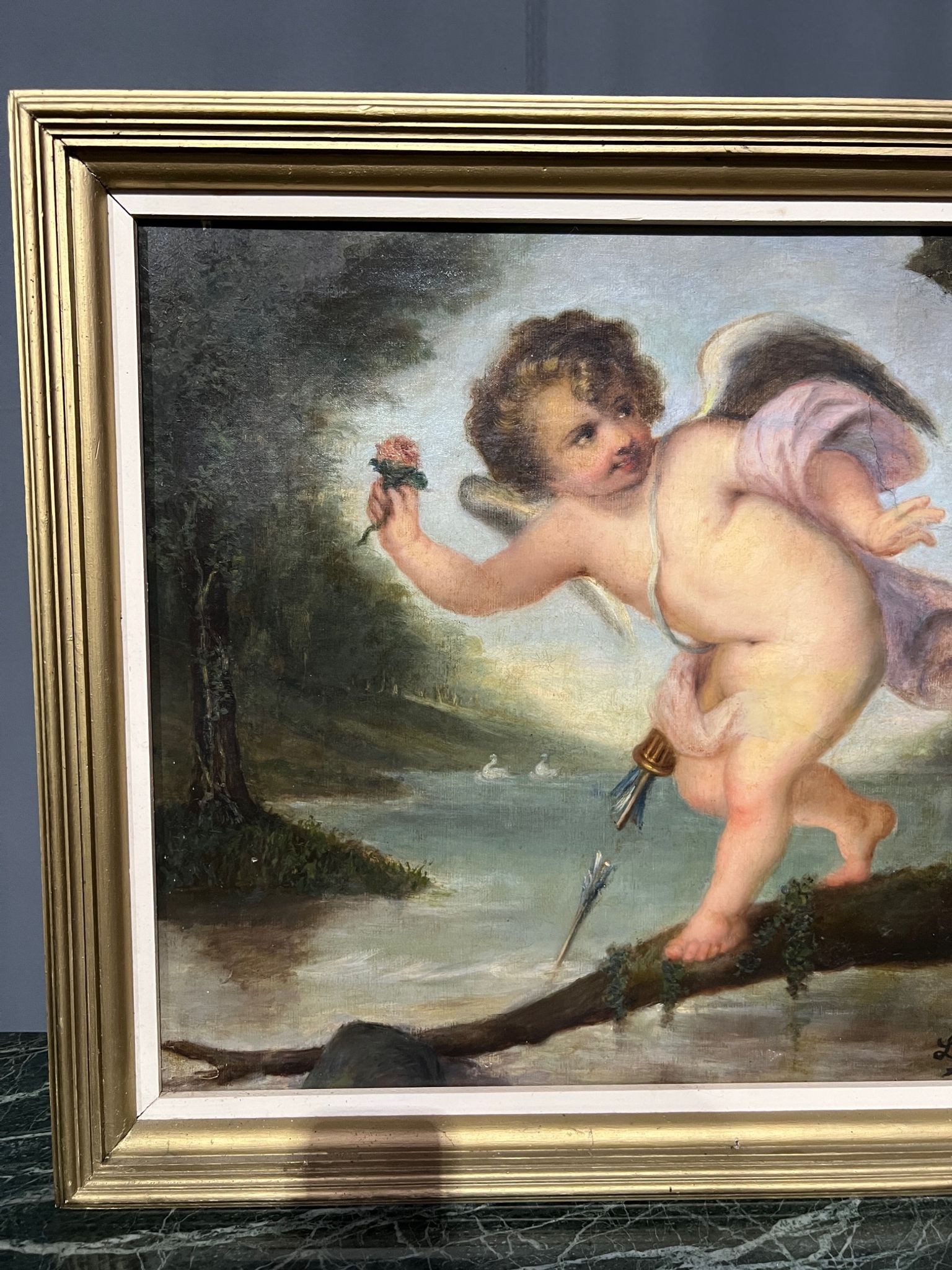 Painting "Cupid". Oil on canvas.