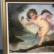 Painting "Cupid". Oil on canvas.