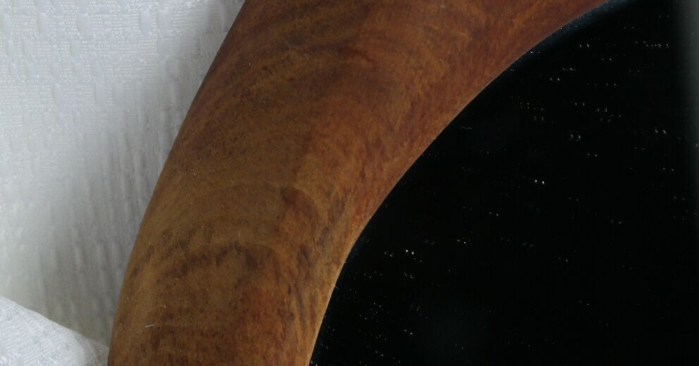 Vintage mahogany wood mirror handmade pear shape