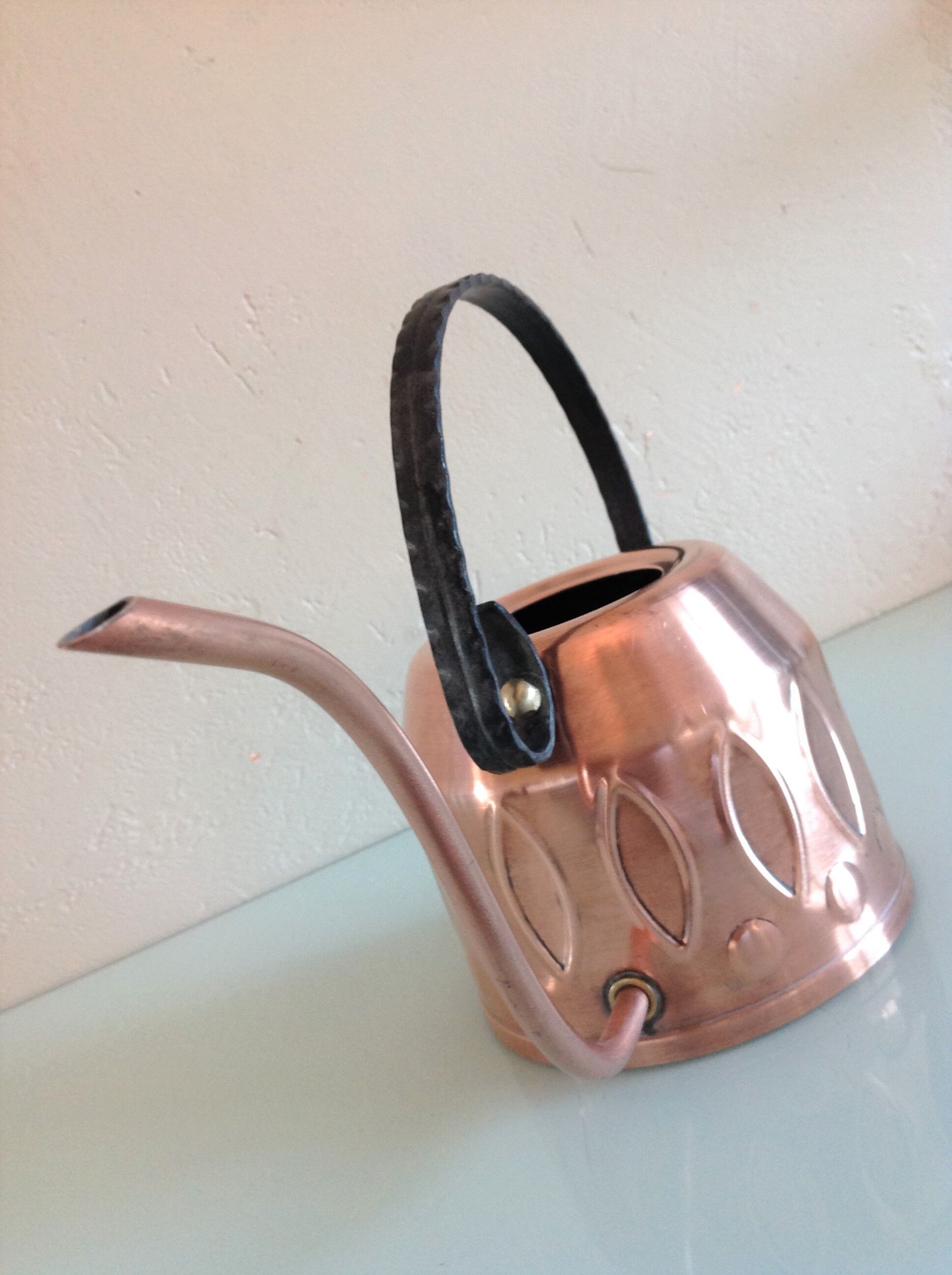 Vintage red copper watering can 60s/70s
