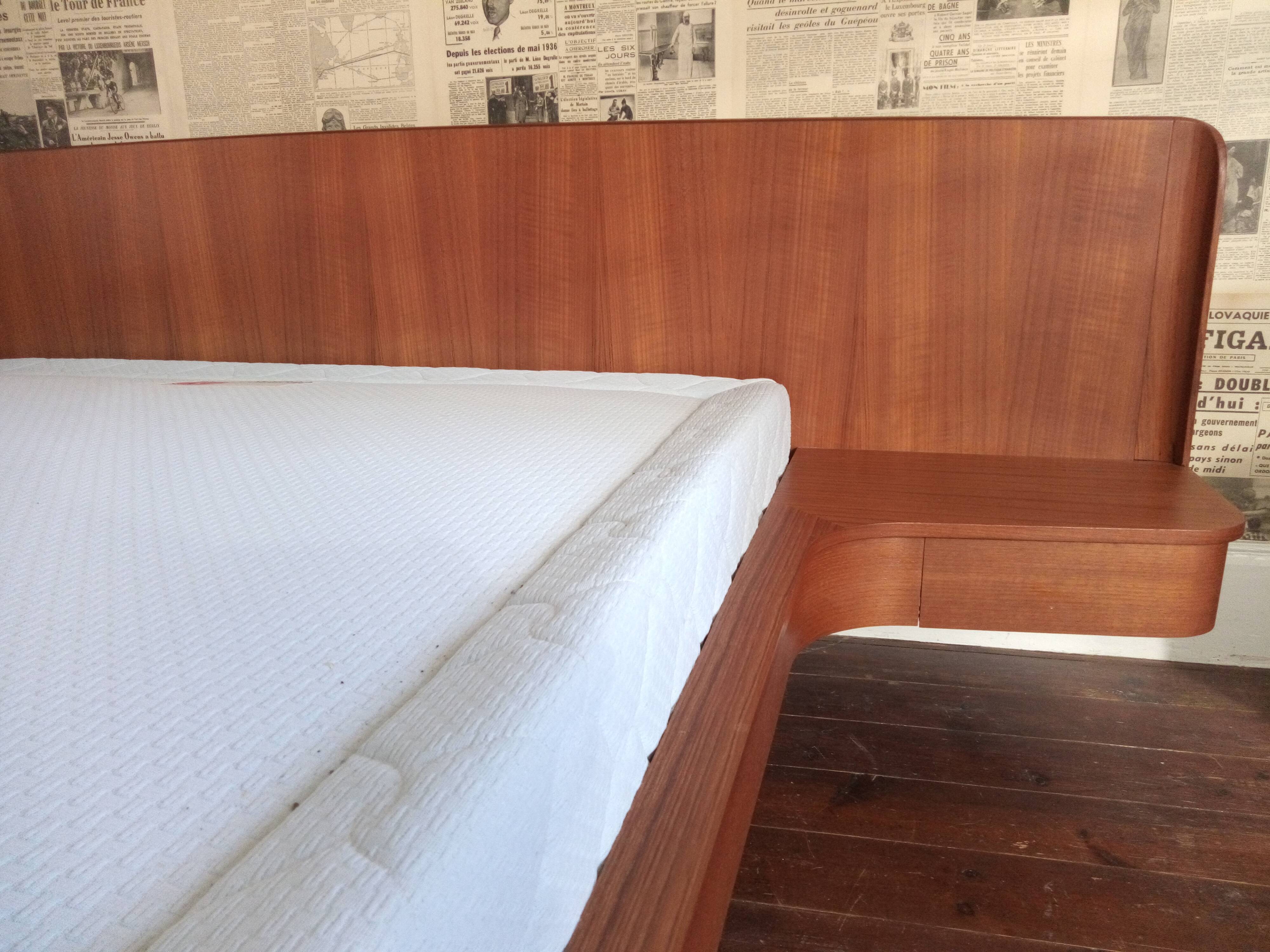 Vintage Scandinavian teak bed 1960