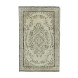 Oriental handmade vintage 1970s beige carpet 191 cm x 309 cm