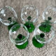 Set of 5 wine glasses with chiseled decoration