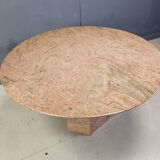 Vintage round granite dining table, 1970s