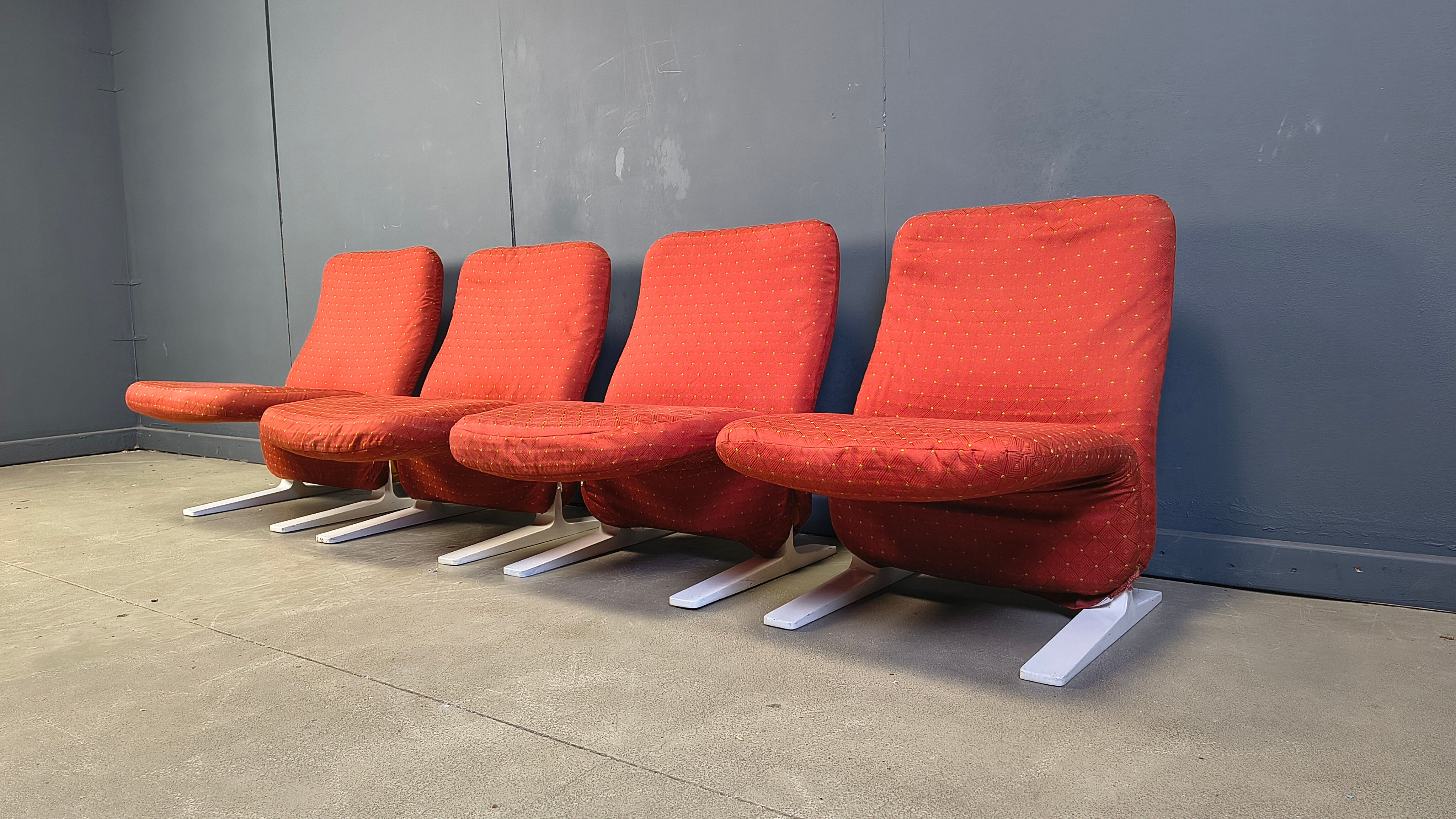 Fauteuils Concorde de Pierre Paulin, ensemble de 4, années 1960.