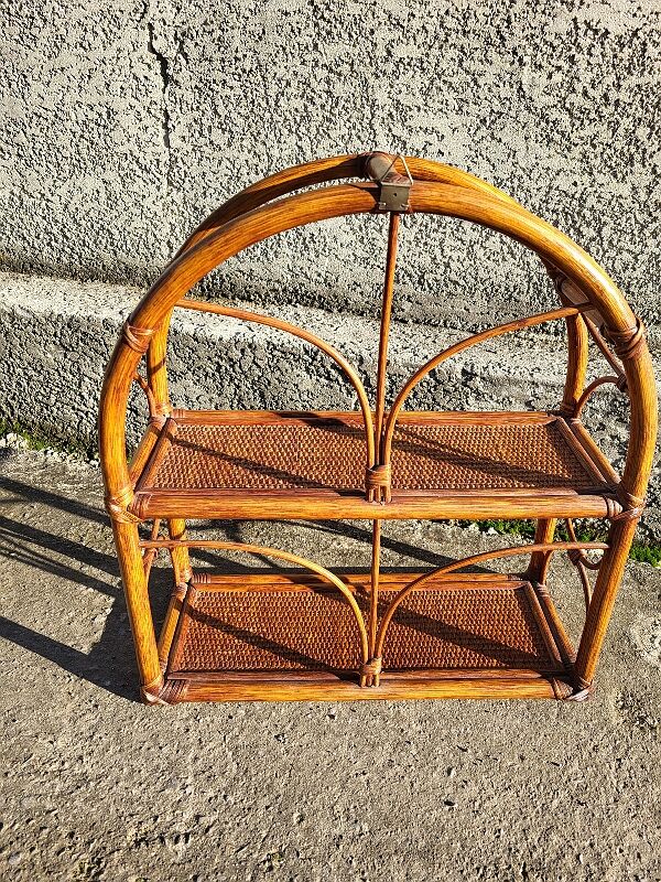 Rattan wall shelf