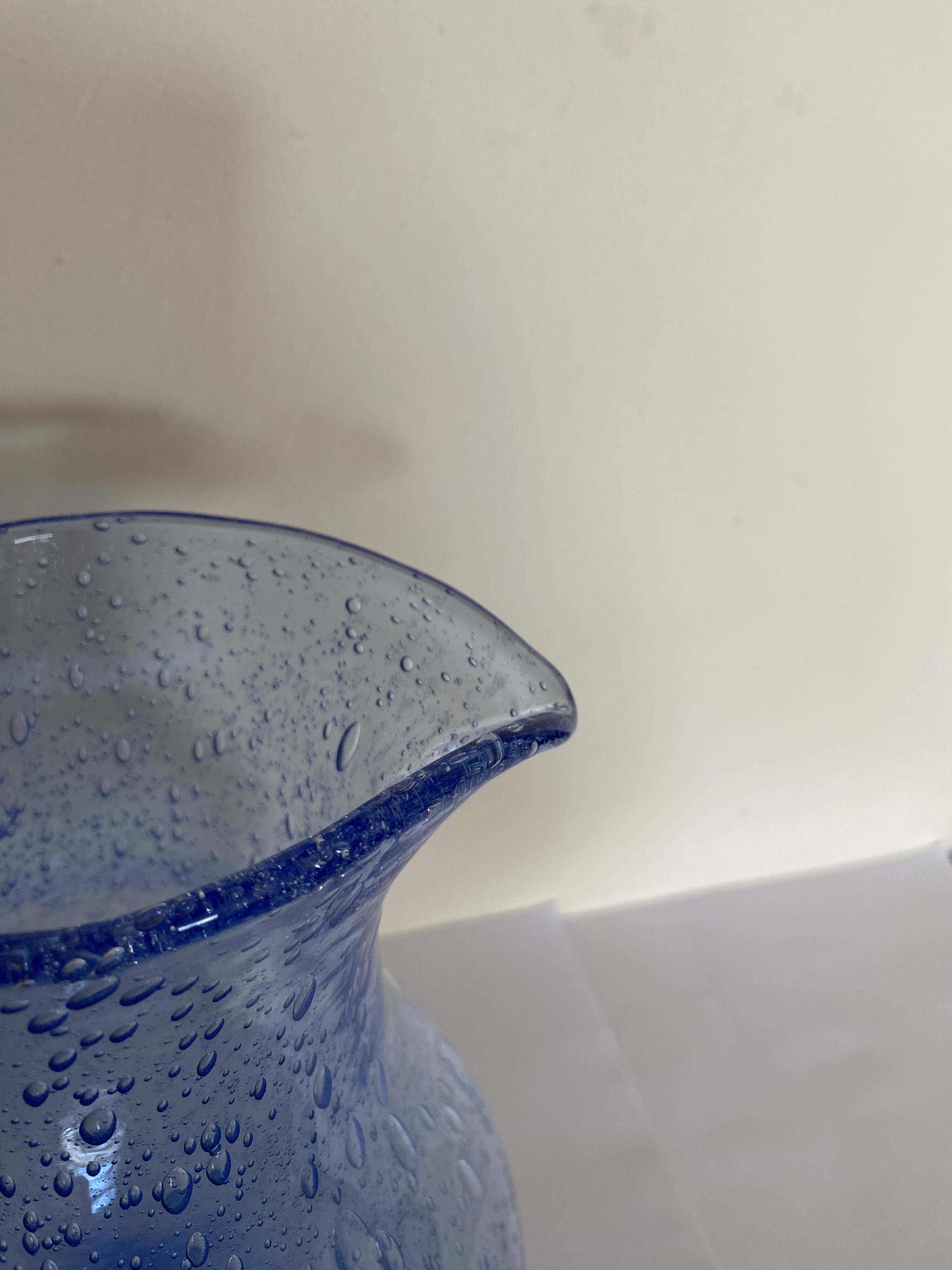 Biot bubble glass carafe signed