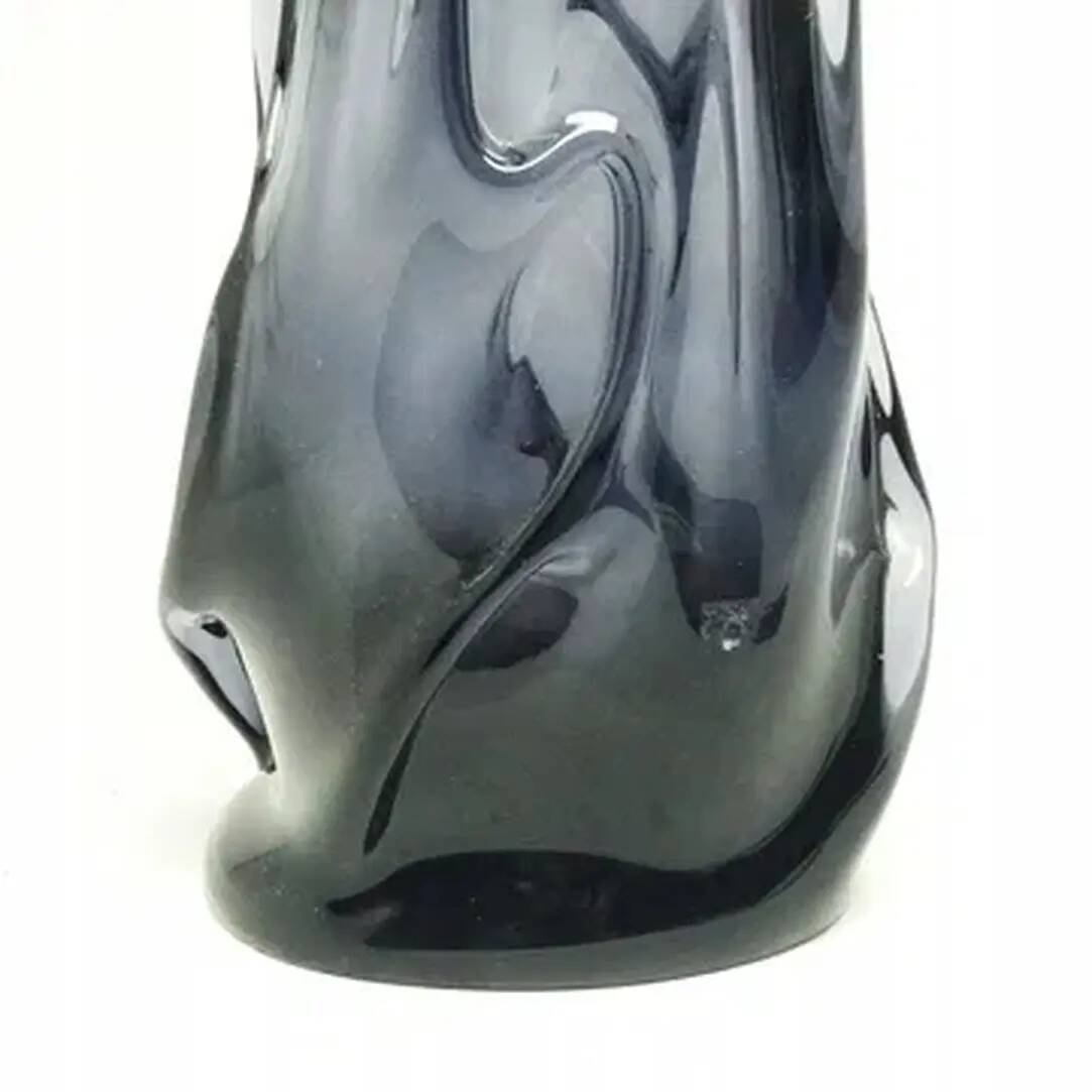 Vase Sekacz Modernisme, verre froissé, Huta Wołomin, Pologne, années 1980