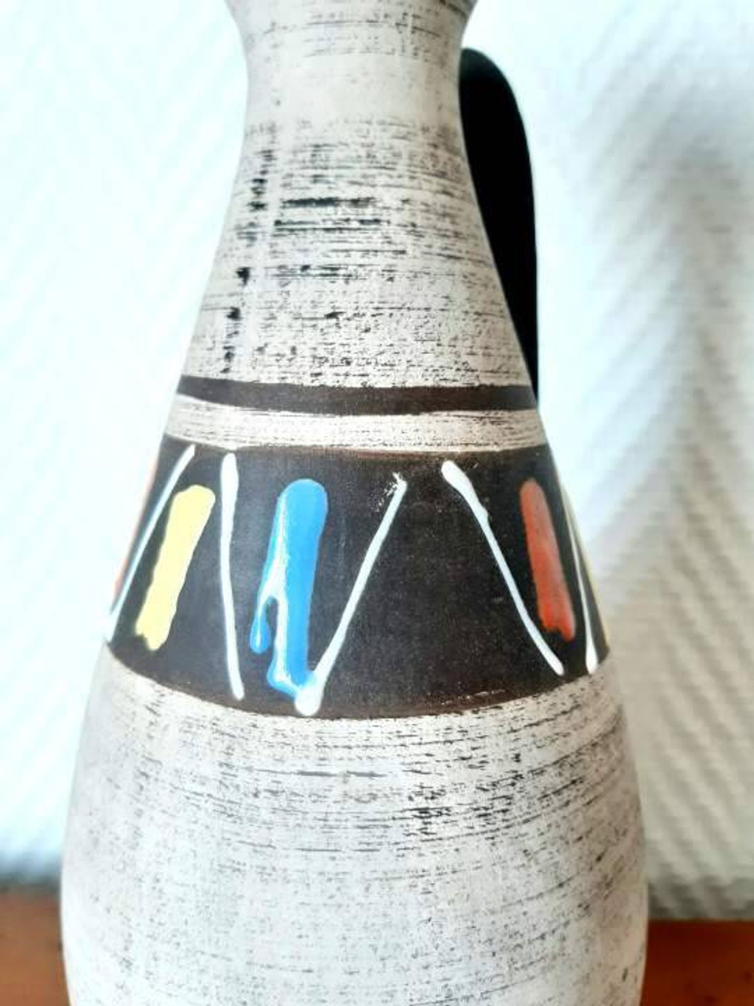 Vase en céramique graphique, West Germany, vers 1970