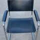 Set of 6 bauhaus cantilever chairs black leather and chrome design