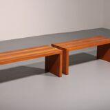Elegant Italian mid-century beechwood bench (1960s)