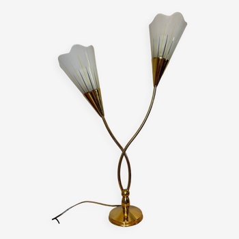 Brass and glass lamp