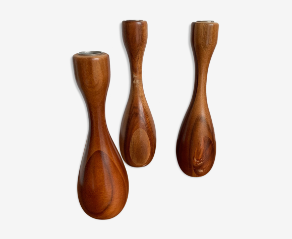Trio de bougeoir danois en bois