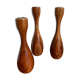 Danish wooden candlestick trio
