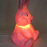Lampe à poser lapin rose vintage