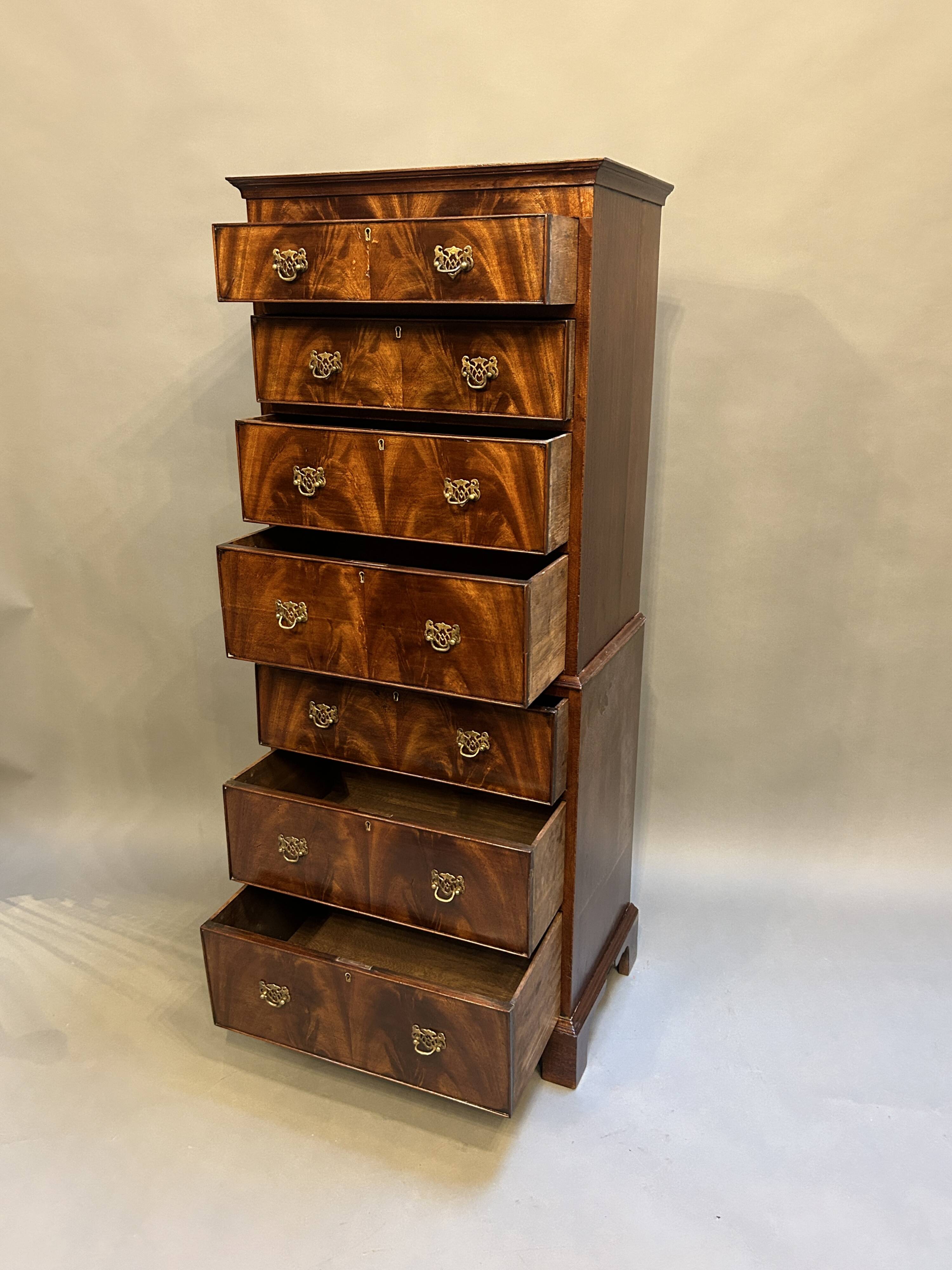 Georgian Revival tallboy chest on chest