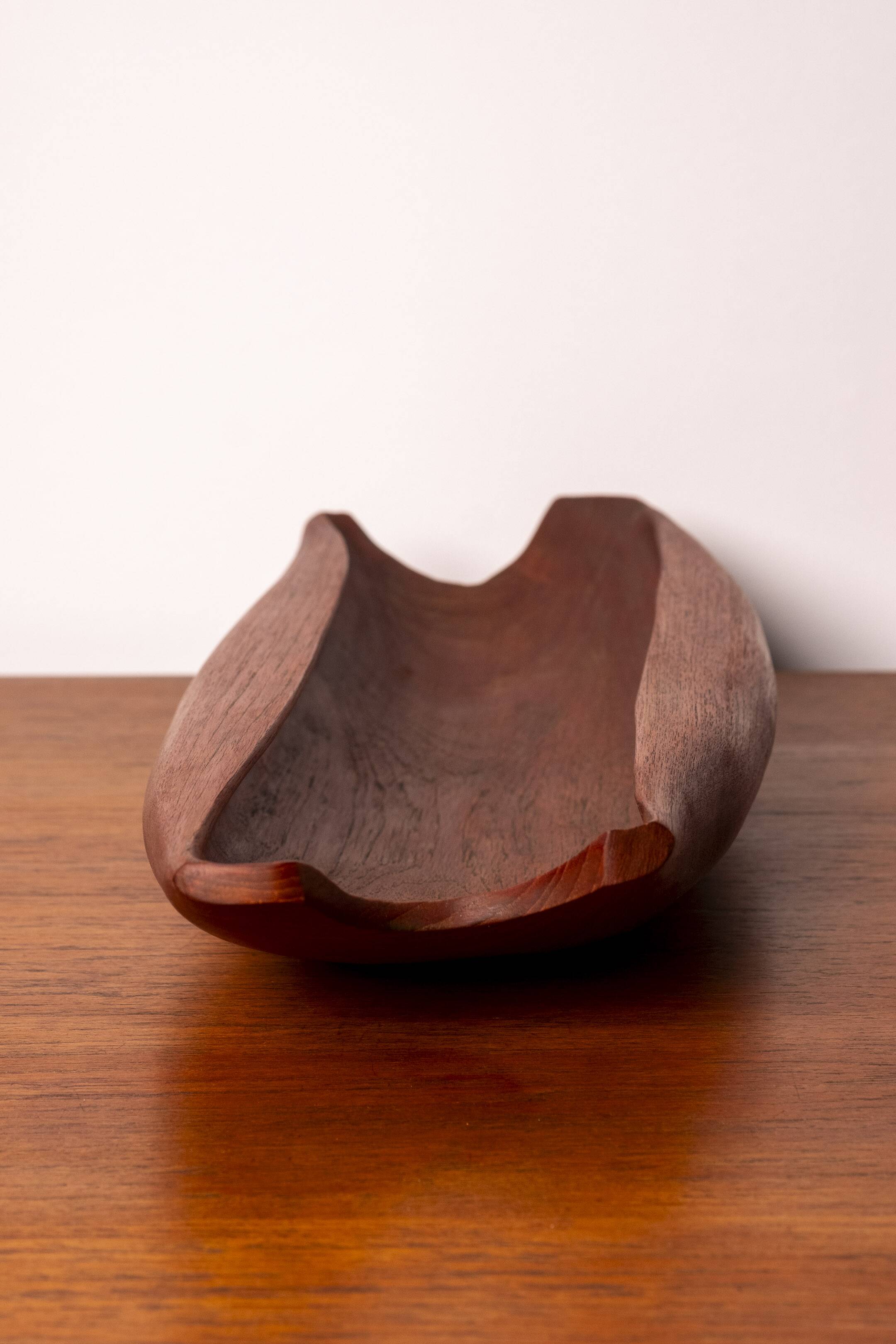 Organically Carved Serving Tray in Teak, 1950s Denmark