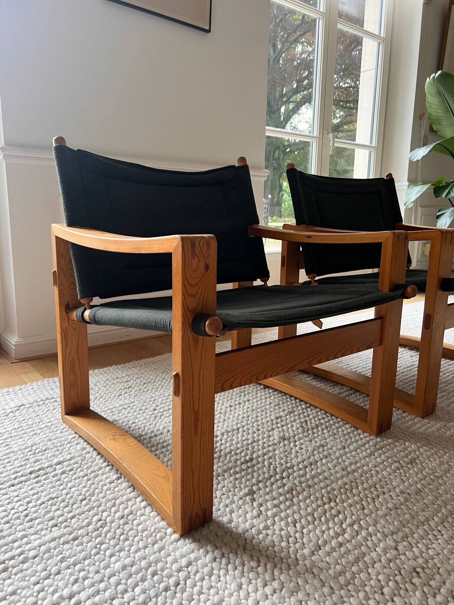 Mid Century Pair of Armchairs by Georg Jensen for Bernstorffsminde, Original Black Velvet
