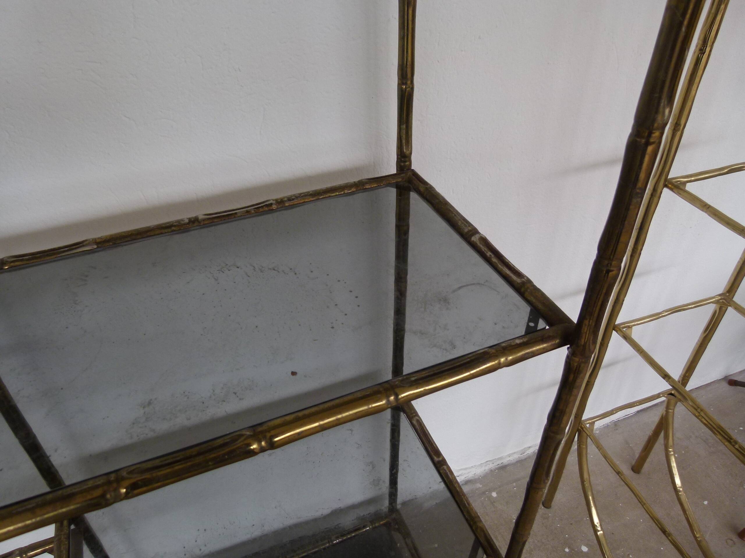Brass imitation bamboo store display stand