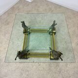 Old brass and gilded bronze table horses design from the 70s vintage Horses