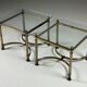 Ensemble de 2 tables d'appoint en métal vintage