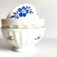 3 porcelain bowls of flowered limoges