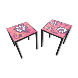 Paire de tables céramique