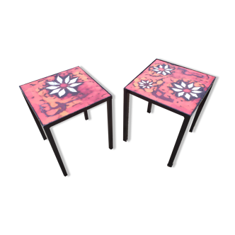 pair of ceramic tables, 60s-70s
