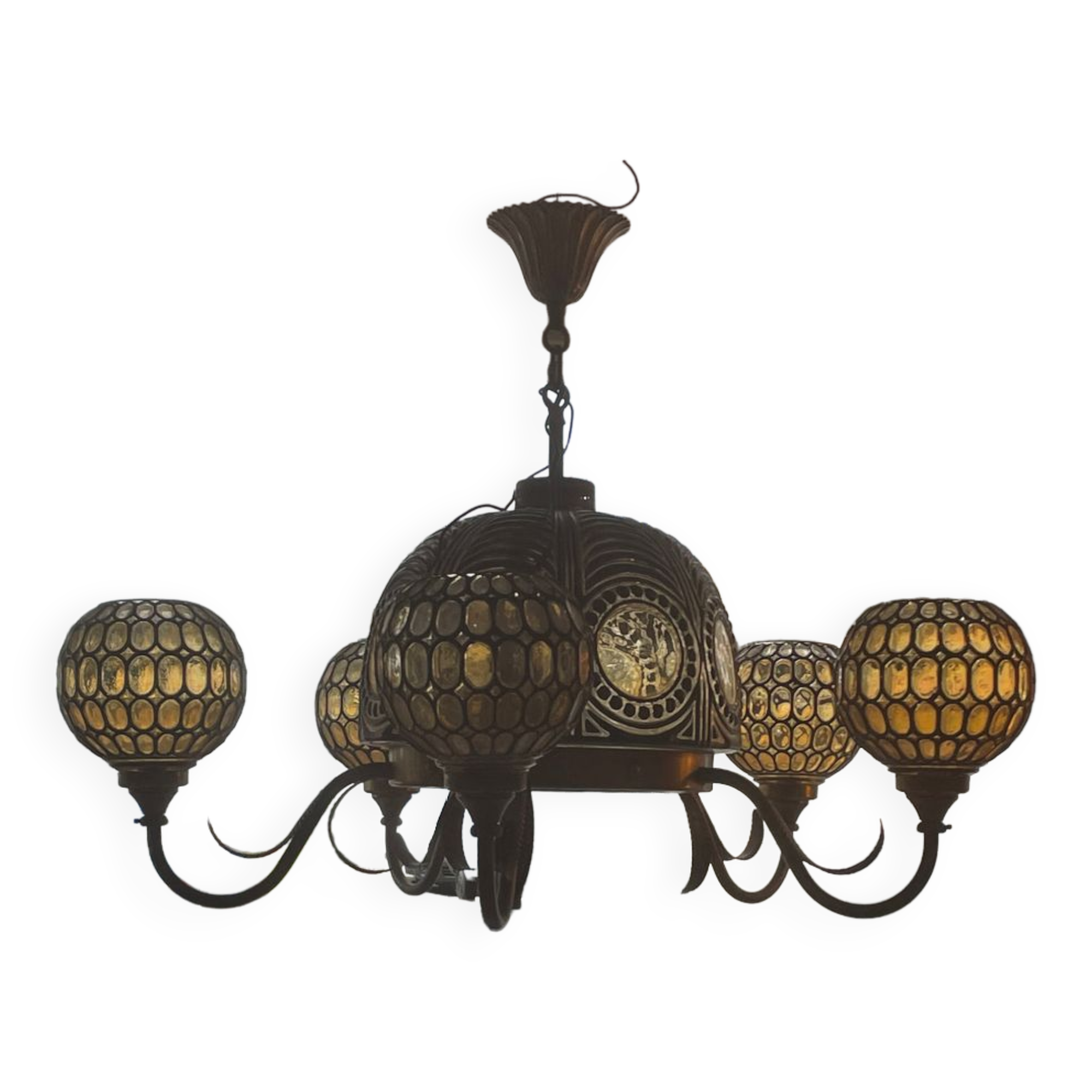 Chandelier 80s mosaic glass