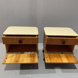 Tables de nuit entièrement restaurées par Jindřich Halabala pour ÚP Závody, années 1950, Tchécoslovaquie