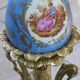 Bronze and blue porcelain floor lamp from the early 20th century.