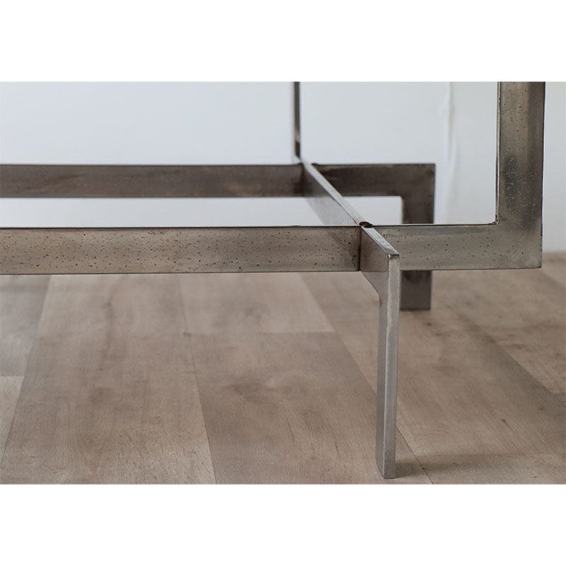 Vintage sculptural coffee table in glass and chromed metal 1970