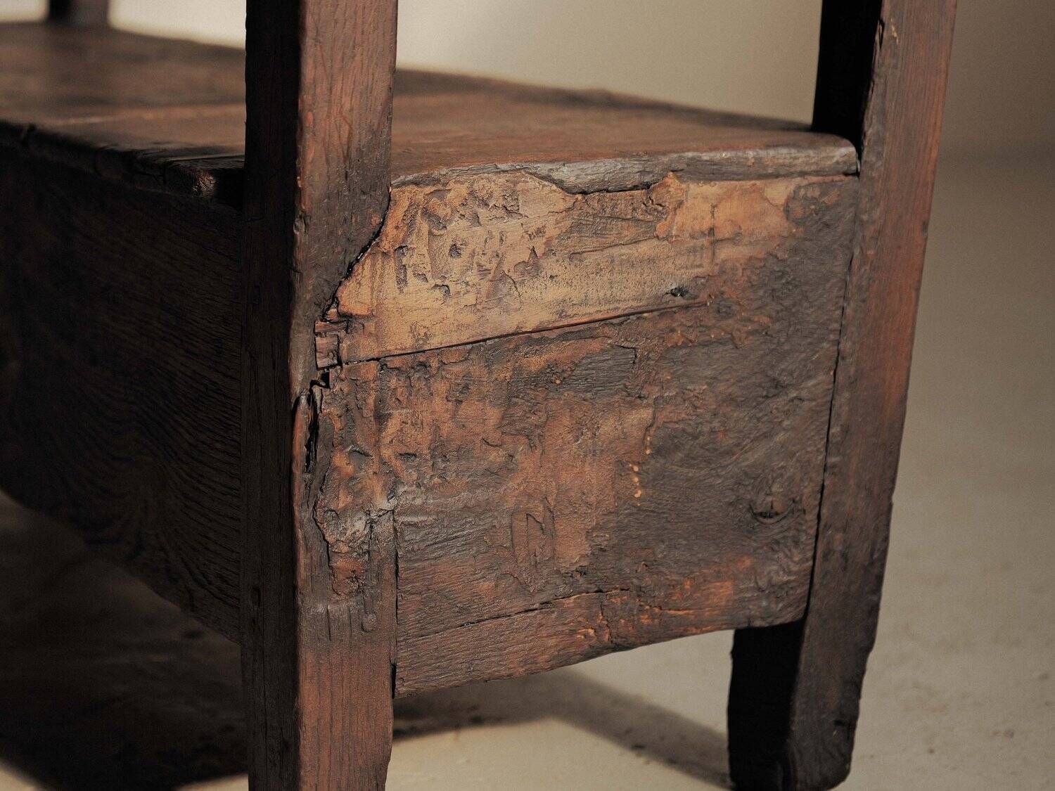 Wooden chest bench from Auvergne, 19th century