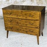 Vintage walnut chest of drawers, compass feet circa 50/60's