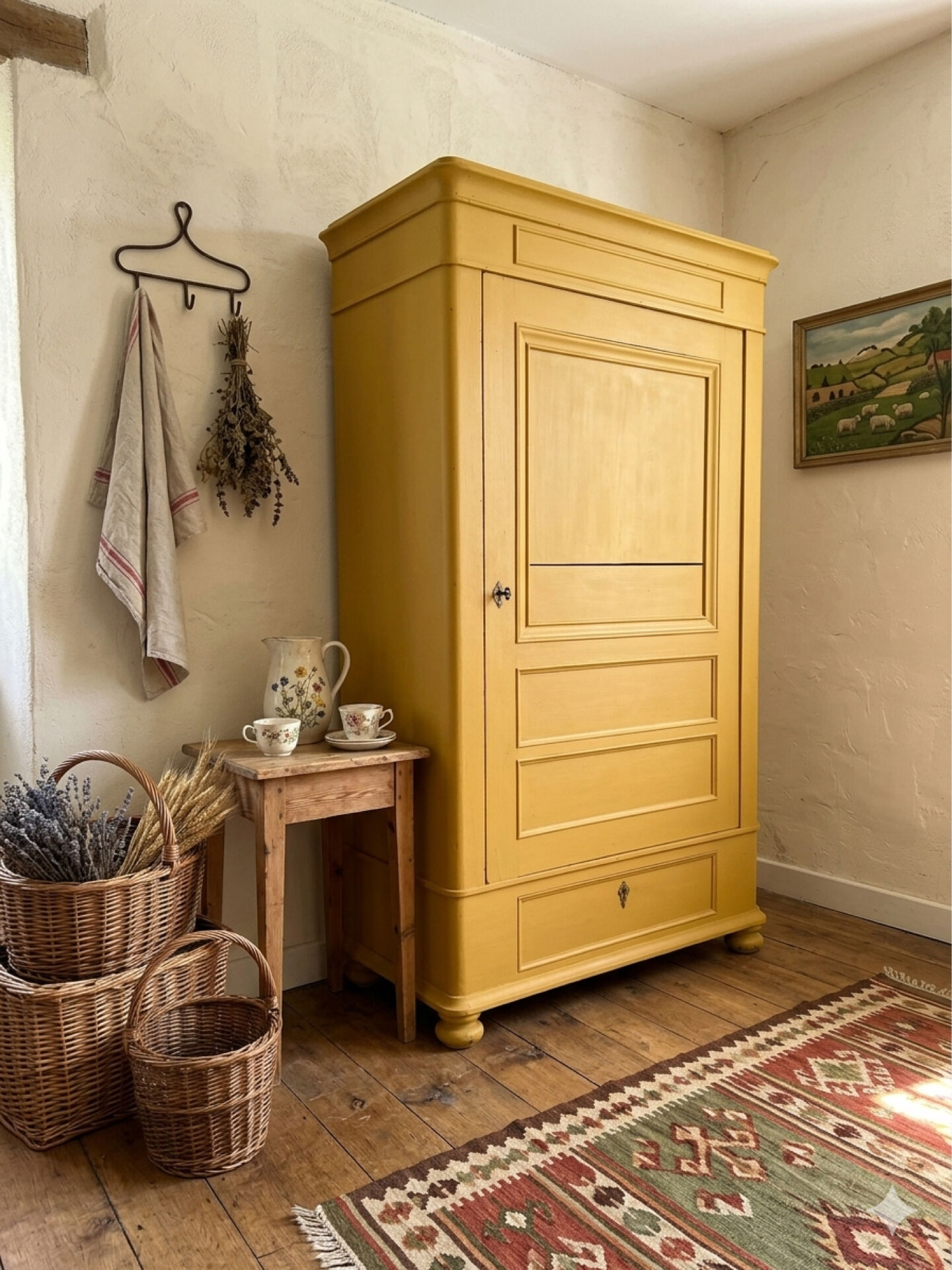 Armoire bonnetière bois massif