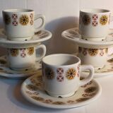 Five vintage Chauvigny porcelain espresso cups