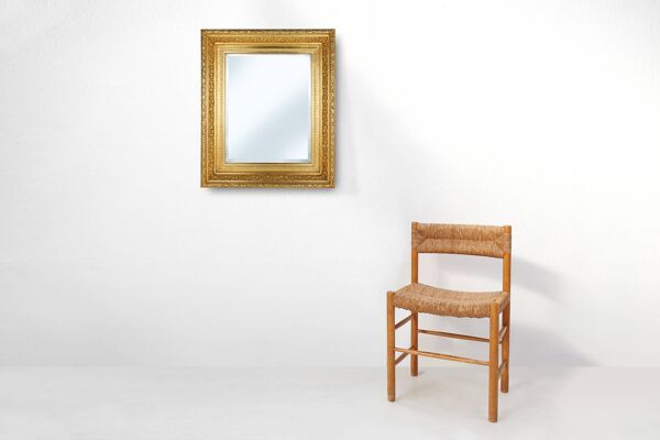 Miroir mural baroque en bois doré à facettes, France 1850