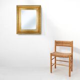 Miroir mural baroque en bois doré à facettes, France 1850
