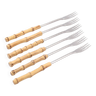 Set de 6 fourchettes à fondue avec manche en bambou, années 60