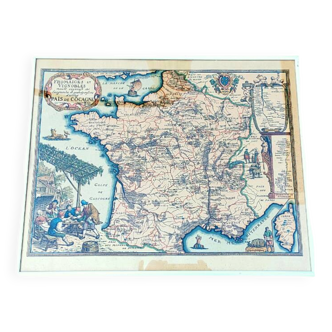 Painting - Old map of France "Cheese and vineyards, Païs de Cocagne"