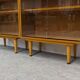 Library or display cabinet with 4 modules in light oak, France around 1960.