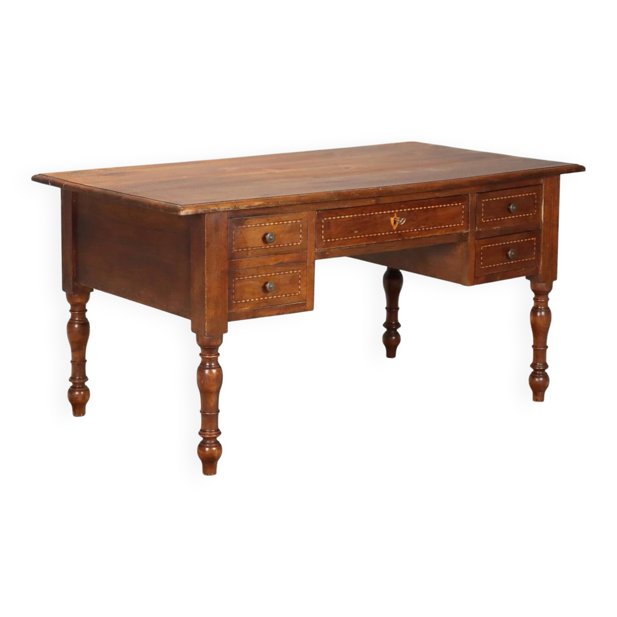 Antique writing desk in walnut, Italy, 20th century