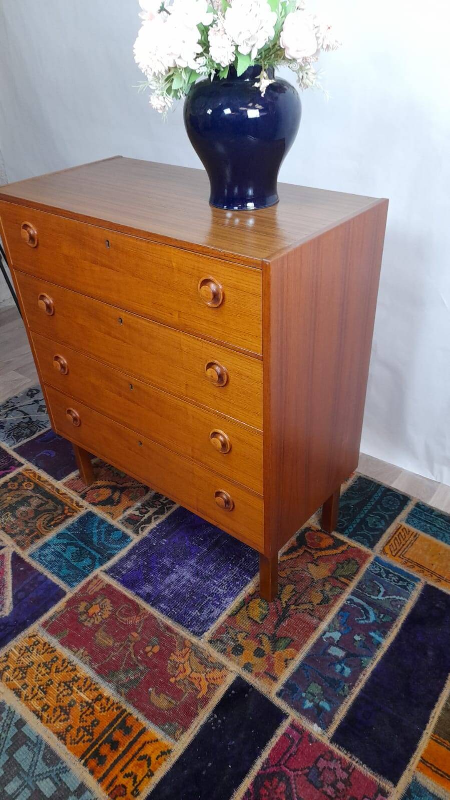 Vintage chest of drawers with 4 drawers in teak – Sweden, 1960