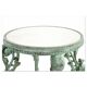 Patinated cast iron harness with marble tops